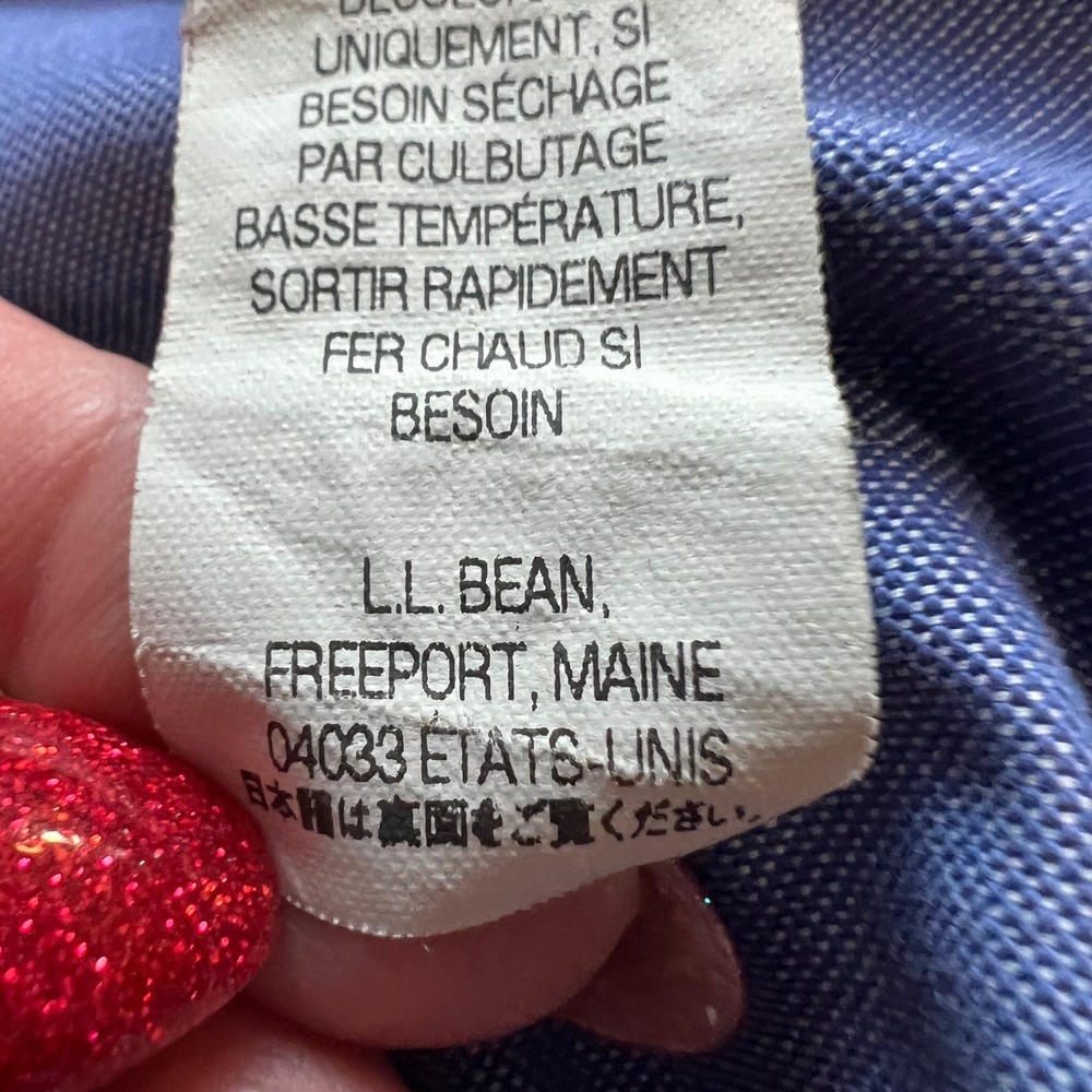 LL Bean Men's shirt 16 35 Blue LS wrinkle Resistant Button Down Long Sleeve‎ - Picture 9 of 14